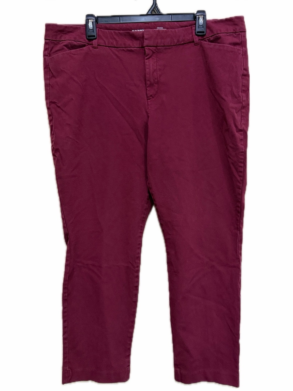 Old Navy High Rise Pixie Skinny Pants Red Wine Size 18 EUC 25" Inseam